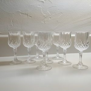 8 Vintage Aprtif/Cordial Glasses by Longchamp Cristal D’arques
